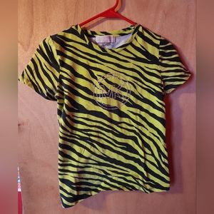 FINAL PRICE Zebra Striped MK Rhinestone Top